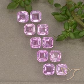 Gemas de Zafiro Rosado claro natural de 1.64 ct, Corte Octágono / Esmeralda, VS
