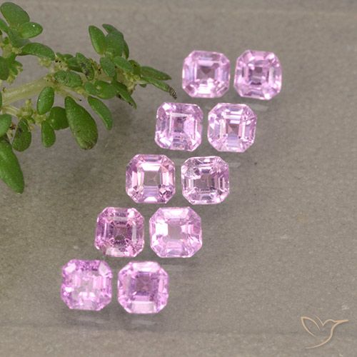 Gemas de Zafiro Rosado púrpura real claro natural de 1.48 ct, Corte Octágono / Esmeralda, VS