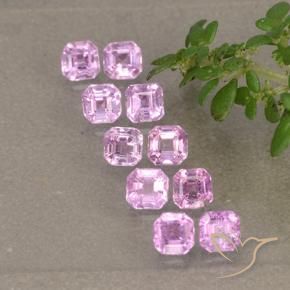Gemas de Zafiro Rosado púrpura real claro natural de 1.48 ct, Corte Octágono / Esmeralda, VS