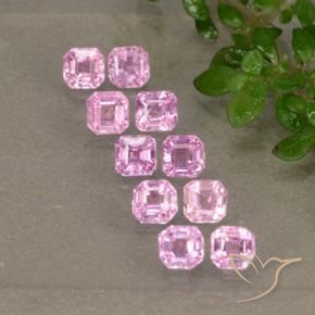 Gemas de Zafiro Rosado púrpura real muy claro natural de 1.49 ct, Corte Octágono / Esmeralda, VS