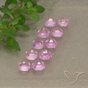 Gemas de Zafiro Rosado púrpura real muy claro natural de 1.49 ct, Corte Octágono / Esmeralda, VS