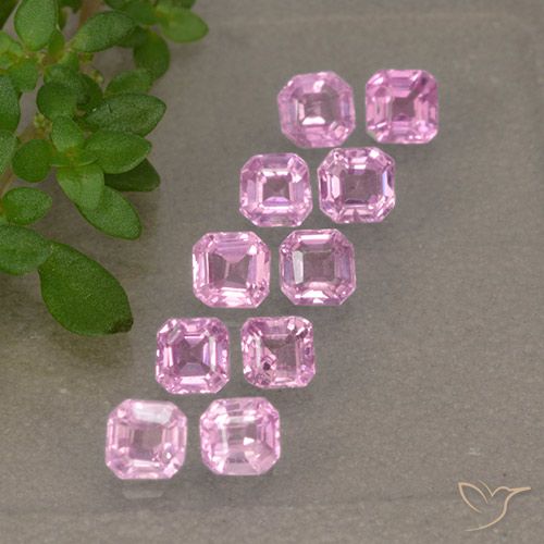 1.42ctw Natural Rosado púrpura real muy claro Zafiro, corte esmeralda, VS