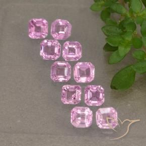 Gemas de Zafiro Rosado púrpura real muy claro natural de 1.42 ct, Corte Octágono / Esmeralda, VS