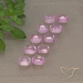Gemas de Zafiro Rosado púrpura real muy claro natural de 1.42 ct, Corte Octágono / Esmeralda, VS