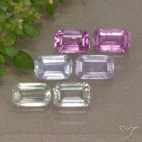 Gemas de Zafiro Multicolor natural de 2.11 ct, Corte Octágono / Esmeralda, VS