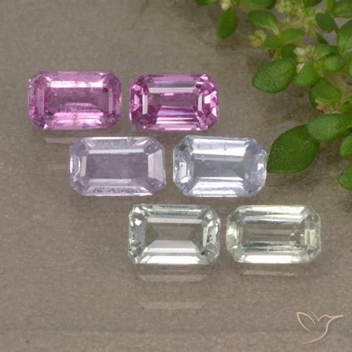 Gemas de Zafiro Multicolor natural de 2.11 ct, Corte Octágono / Esmeralda, VS