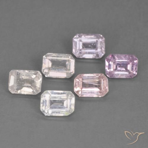 Gemas de Zafiro Multicolor natural de 1.59 ct, Corte Octágono / Esmeralda, VS