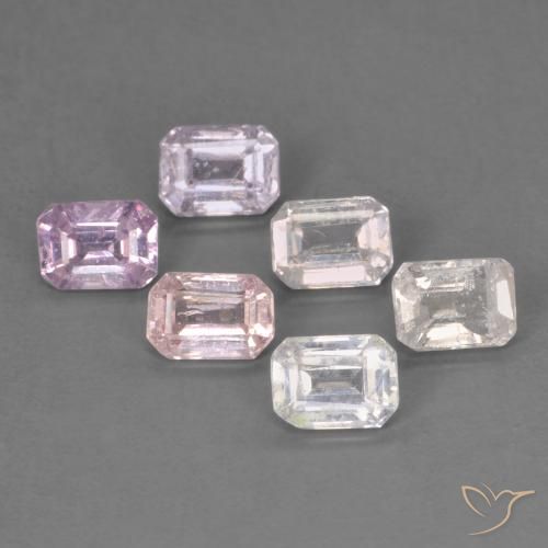 Gemas de Zafiro Multicolor natural de 1.59 ct, Corte Octágono / Esmeralda, VS