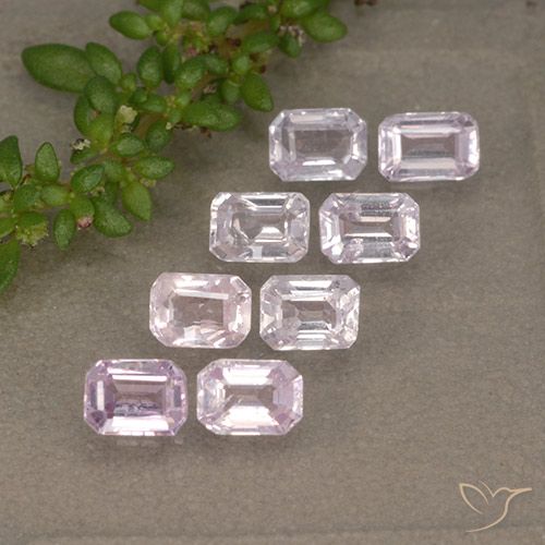 Gemas de Zafiro Tono rosado muy claro natural de 2.14 ct, corte esmeralda, VS