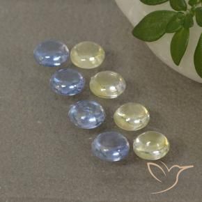 Gemas de Zafiro Multicolor natural de 1.95 ct, Redondo, Transparente