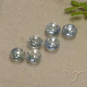 Gemas de Zafiro Azul claro natural de 1.73 ct, Redondo, Transparente