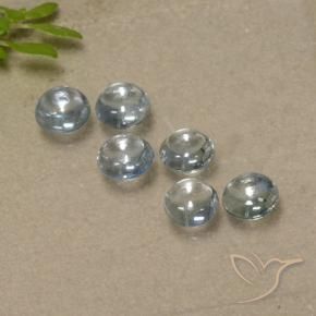 Gemas de Zafiro Azul claro natural de 1.73 ct, Redondo, Transparente