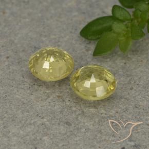 Gemas de Zafiro Amarillo claro natural de 0.89 ct, Redondo, VVS-VS