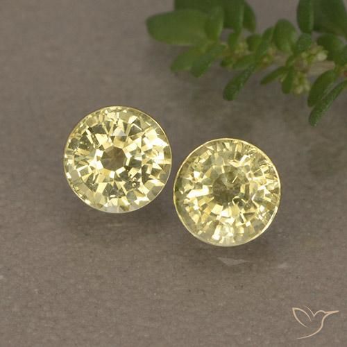 0.97ctw Natural Medium Light-Yellow Zafiro, Redondo, VVS-VS