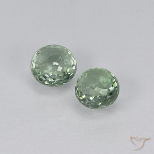 Gemas de Zafiro Verde grisáceo natural de 1.22 ct, Redondo, VVS-VS