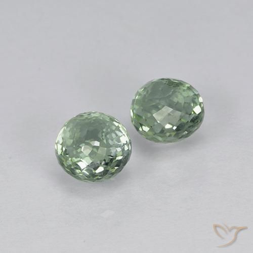 Gemas de Zafiro Verde grisáceo natural de 1.22 ct, Redondo, VVS-VS