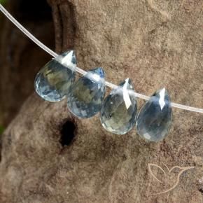 Gemas de Zafiro Azul claro natural de 1.98 ct, Corte Briolette, VS
