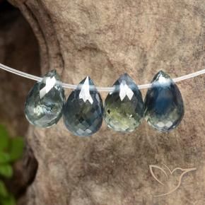 Gemas de Zafiro Multicolor natural de 2.90 ct, Corte Briolette, VS