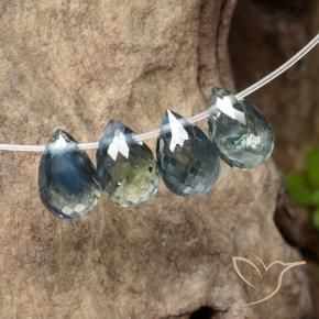 Gemas de Zafiro Multicolor natural de 2.90 ct, Corte Briolette, VS