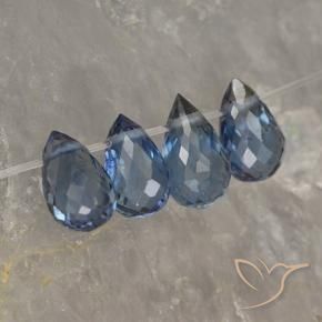 Gemas de Zafiro Azul marino natural de 1.50 ct, Corte Briolette, VS