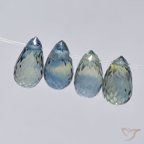 3.33ctw Natural Azul pastel Zafiro, Corte Briolette, VS
