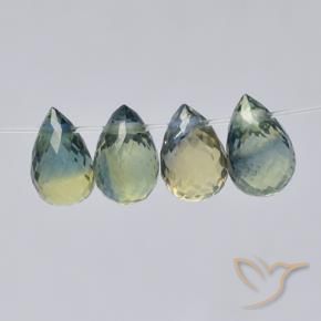 Gemas de Zafiro Multicolor natural de 2.54 ct, Corte Briolette, VS