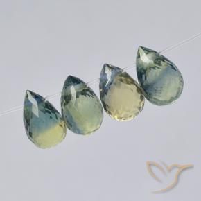 Gemas de Zafiro Multicolor natural de 2.54 ct, Corte Briolette, VS