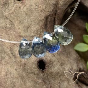 Gemas de Zafiro Multicolor natural de 2.44 ct, Corte Briolette, VS