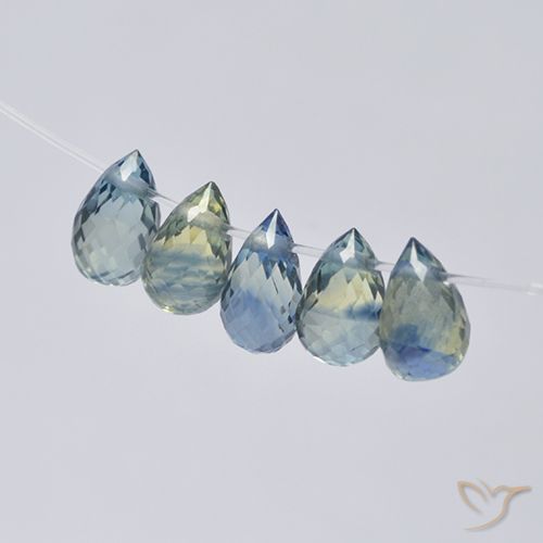 1.88ctw Natural Azul pastel Zafiro, Corte Briolette, VS