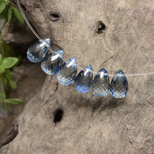 2.86ctw Natural Azul claro Zafiro, Corte Briolette, VS