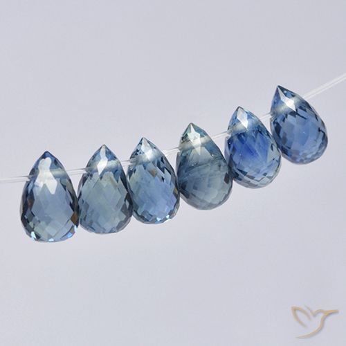 3.10ctw Natural Azul pastel Zafiro, Corte Briolette, VS