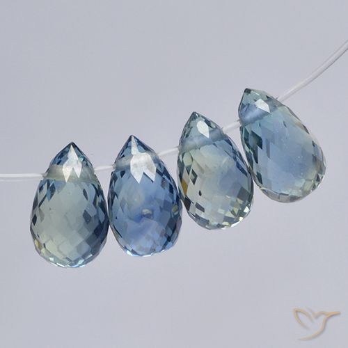 2.24ctw Natural Azul pastel Zafiro, Corte Briolette, VS