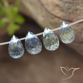 Gemas de Zafiro Azul pastel natural de 2.21 ct, Corte Briolette, VS