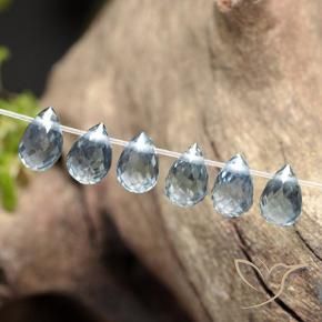 Gemas de Zafiro Azul claro natural de 2.18 ct, Corte Briolette, VS