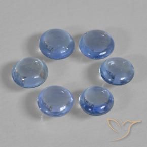 Gemas de Zafiro Celeste natural de 1.00 ct, Redondo, Transparente