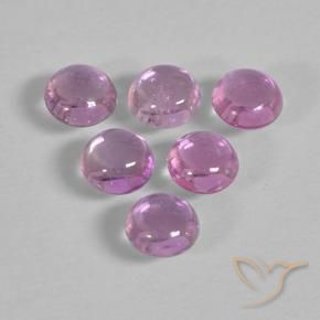 Gemas de Zafiro Rosado púrpura real claro natural de 1.69 ct, Redondo, Transparente
