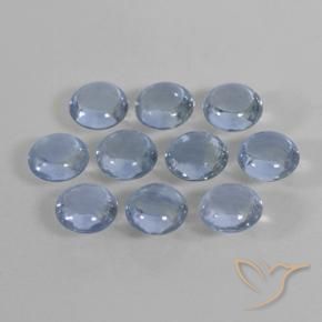 Gemas de Zafiro Azul claro natural de 2.23 ct, Redondo, Transparente