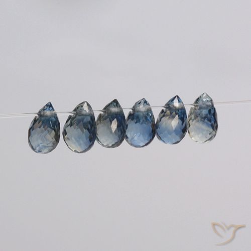 2.34ctw Natural Azul marino Zafiro, Corte Briolette, VS