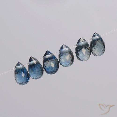 1.95ctw Natural Azul marino Zafiro, Corte Briolette, VS