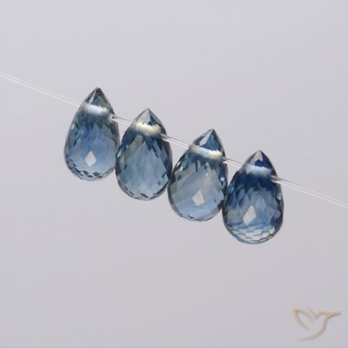 1.98ctw Natural Azul marino Zafiro, Corte Briolette, VS