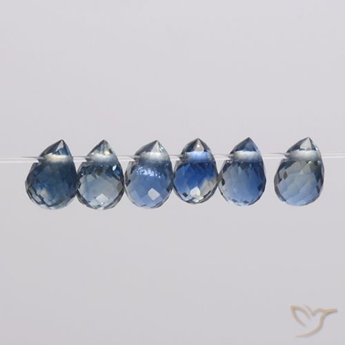1.53ctw Natural Azul marino Zafiro, Corte Briolette, VS