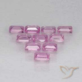 Gemas de Zafiro Rosado púrpura real claro natural de 1.04 ct, Corte Baguette, VS