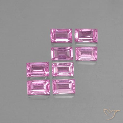 1.03ctw Natural Rosado púrpura real claro Zafiro, Corte Baguette, VS