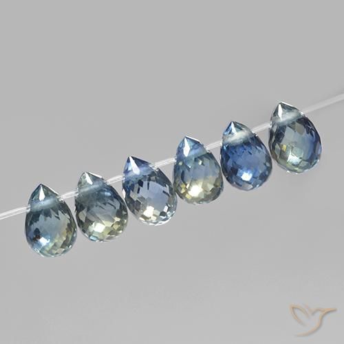 2.19ctw Natural Azul pastel Zafiro, Corte Briolette, VS