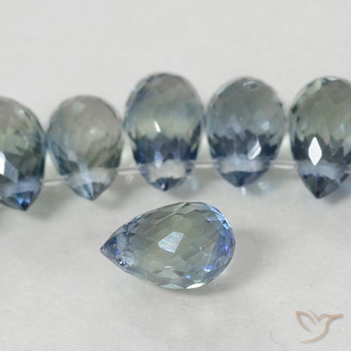 6.03ctw Natural Azul claro Zafiro, Corte Briolette, VS