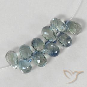 Gemas de Zafiro Azul claro natural de 6.03 ct, Corte Briolette, VS