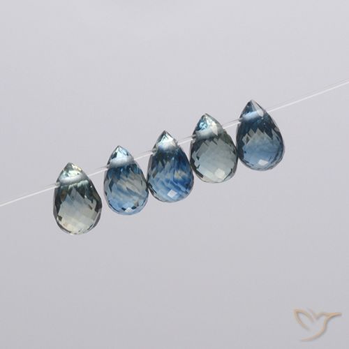 2.21ctw Natural Azul marino Zafiro, Corte Briolette, VS