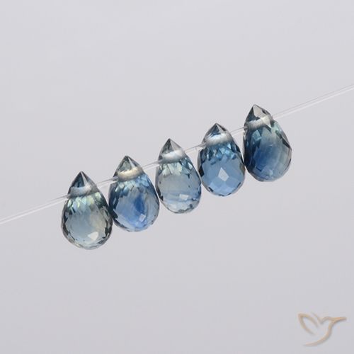 1.83ctw Natural Azul pastel Zafiro, Corte Briolette, VS