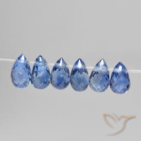 Gemas de Zafiro Azul oscuro natural de 2.05 ct, Corte Briolette, VS