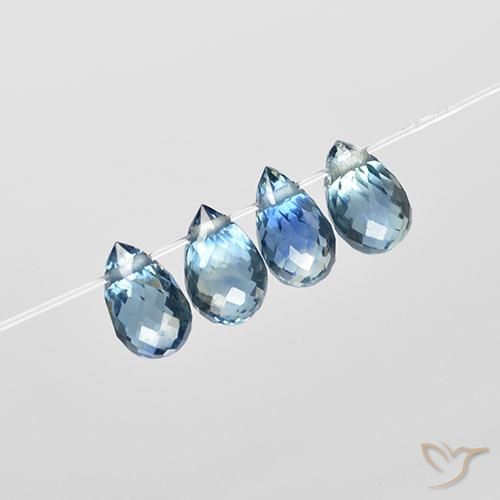 1.96ctw Natural Azul Zafiro, Corte Briolette, VS